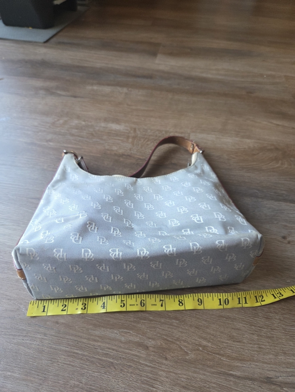 Vintage Y2K Dooney & Bourke Small Hobo Shoulder Bag Monogram Jacquard Purse - Picture 13 of 15